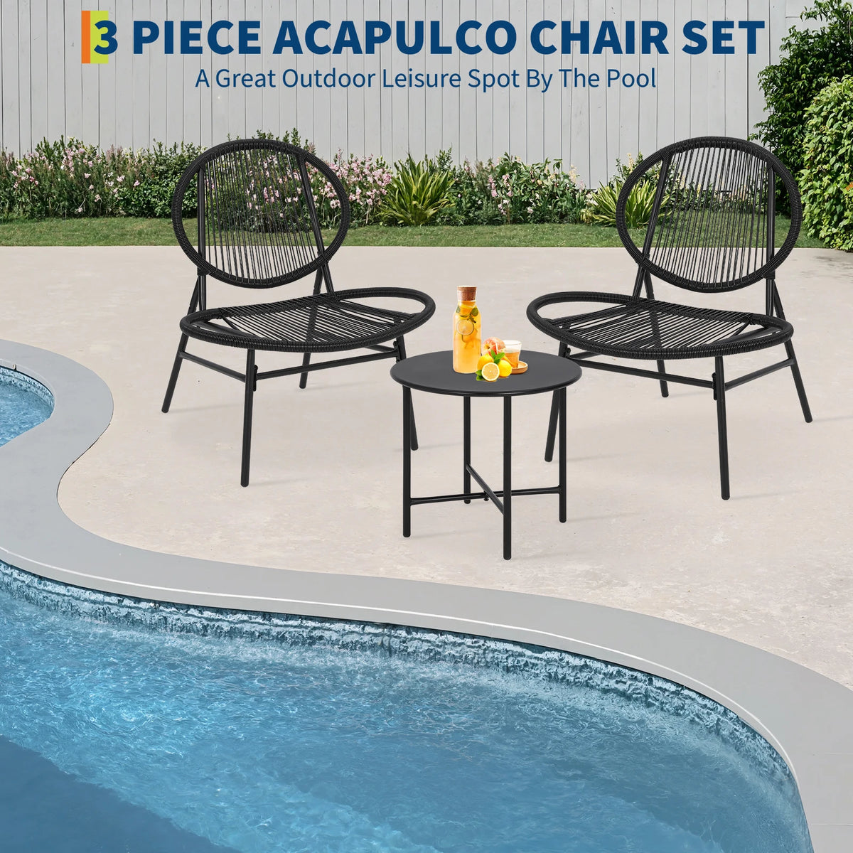 3-Piece Woven Patio Bistro Set