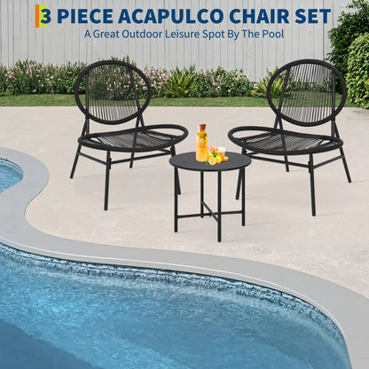 3-Piece Woven Patio Bistro Set