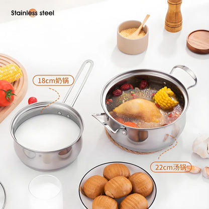 3-Piece Stainless Steel Cookware Set
