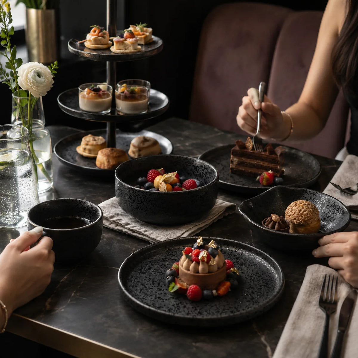 Black Speckled Stoneware Dinnerware