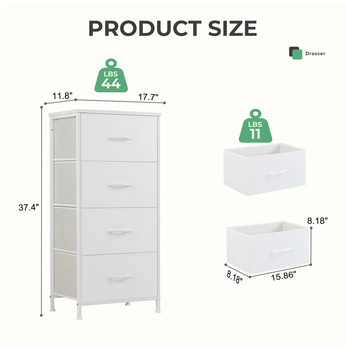 4-Drawer Fabric Storage Cabinet